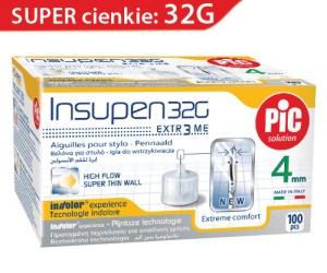 Igły do penów INSUPEN 32G (0,23 mm) x 4 mm, 100 szt OUTLET